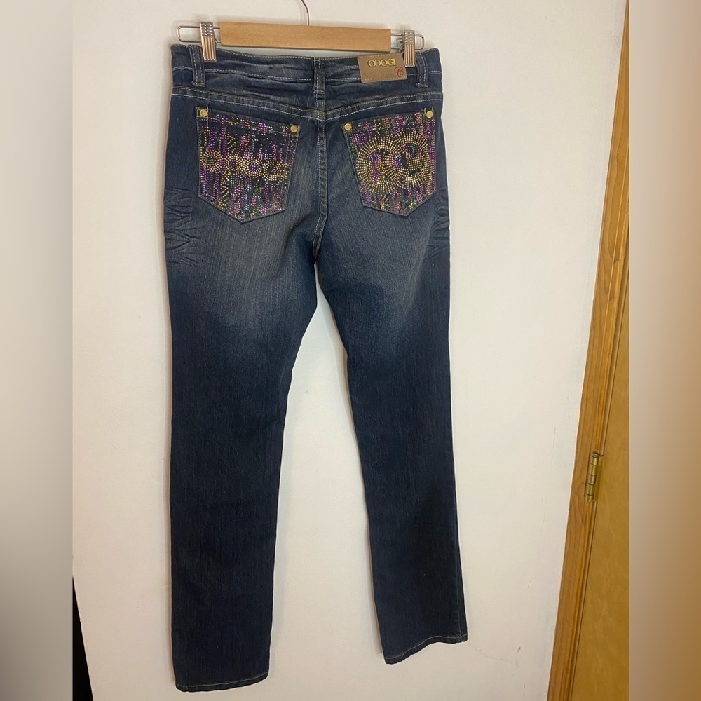 Y2K Coogi Australia Metallic Bling Pocket Jeans